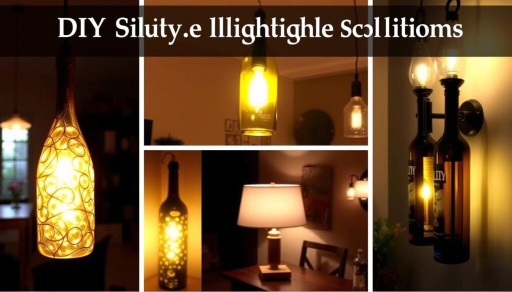DIY lighting solutions using upcycled wine bottles