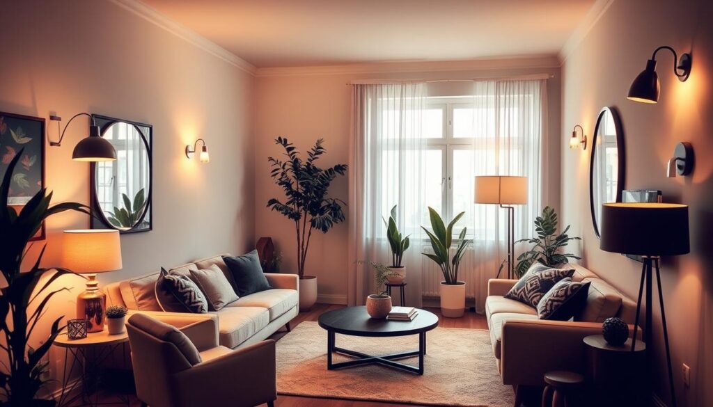 Layered lighting in small space
