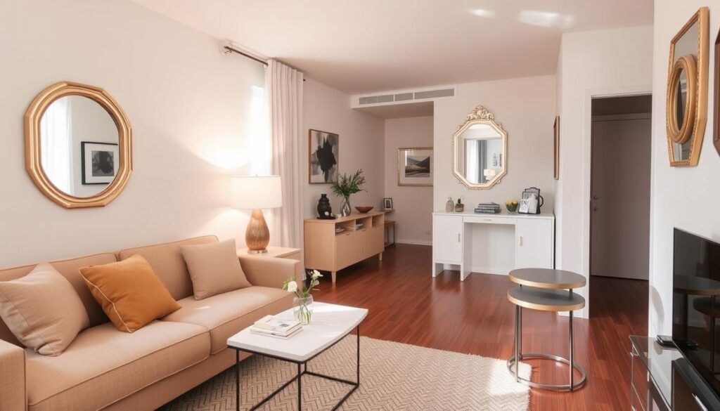 Optimize small space with furniture arrangement Optimize small space with furniture arrangement