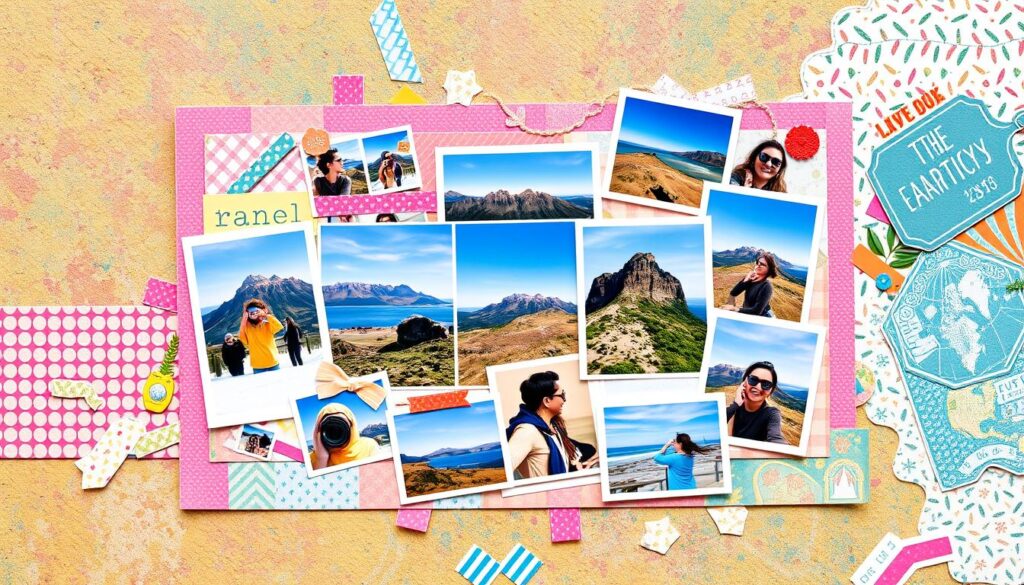 Themed photo collages for scrapbooking