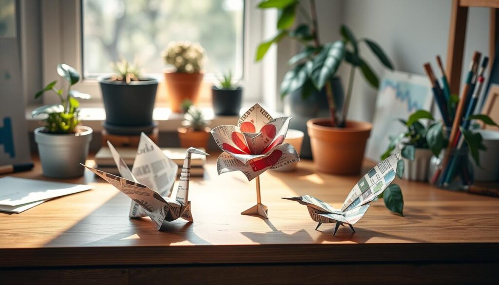 newspaper origami
