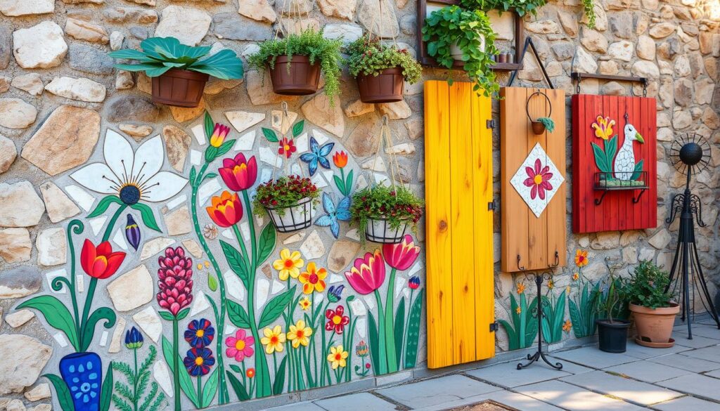 unique DIY wall art for outdoor spaces