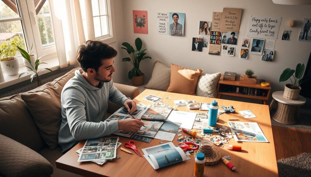 Couple Creating Vision Board Together