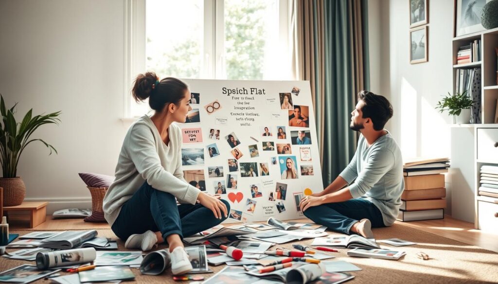Couple Creating Vision Board Together