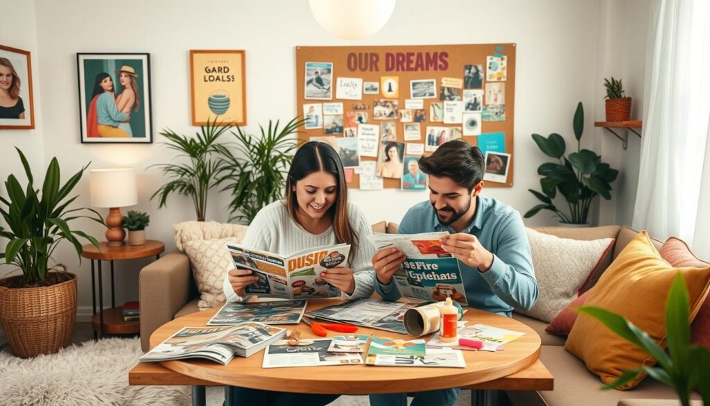 Couple Creating Vision Board Together