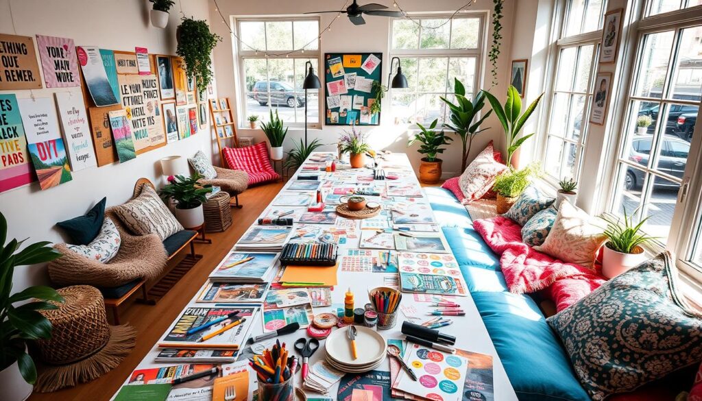 Vision Board Party Workspace Setup